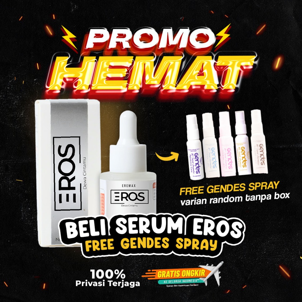 (ORIGINAL)EROS Penambah Stamina, Durasi Lama, Ereksi Lebih Kuat Bonus Gendes Spray Tanpa Box