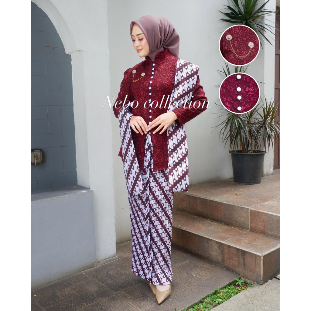 KEBAYA ENCIM FREE BROS //KEBAYA ENCIM BAHAN JACQUARD // SET KEBAYA ENCIM TERBARU // ENCIM SET SLENDA