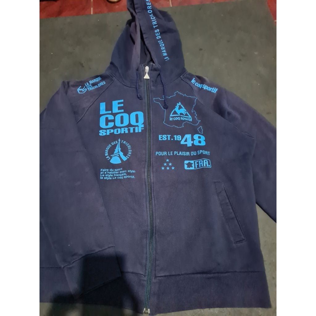 Hoodie zhiper lecoq second,hoodie zhiper lecoq preloved