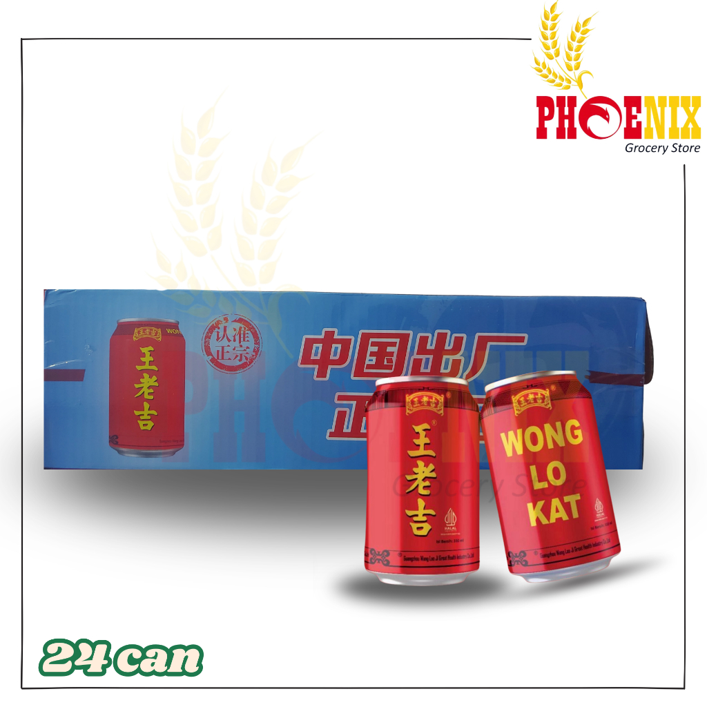 Wong Lo Kat / Wong Lao Ji / Wang Lao Kat Minuman Teh 24 Kaleng @ 310 ml (KHUSUS KURIR CARGO)