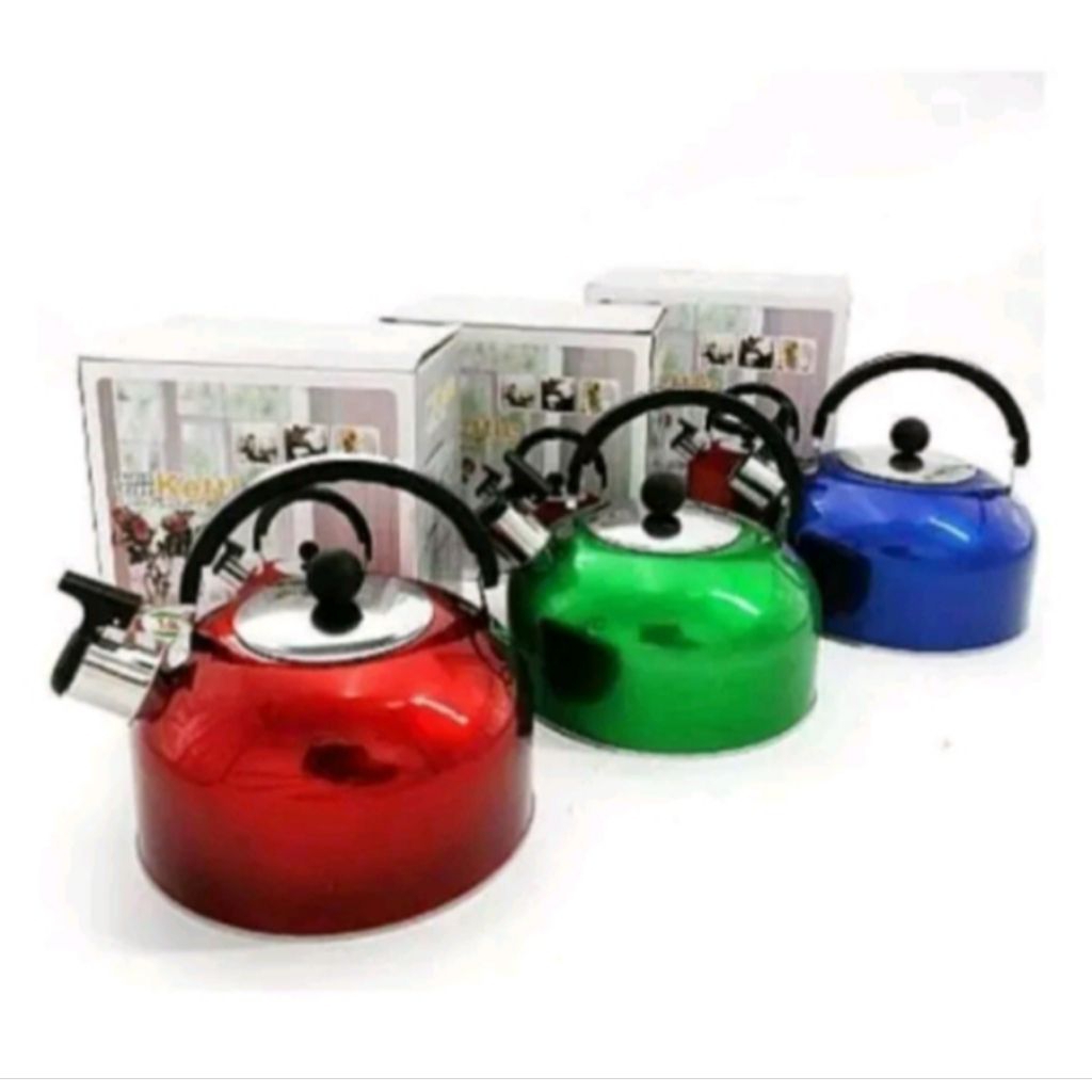 Teko Siul Stainless Steel Kettle 3 Liter Whistle Alat Masak Air Bunyi-1,5 Liter