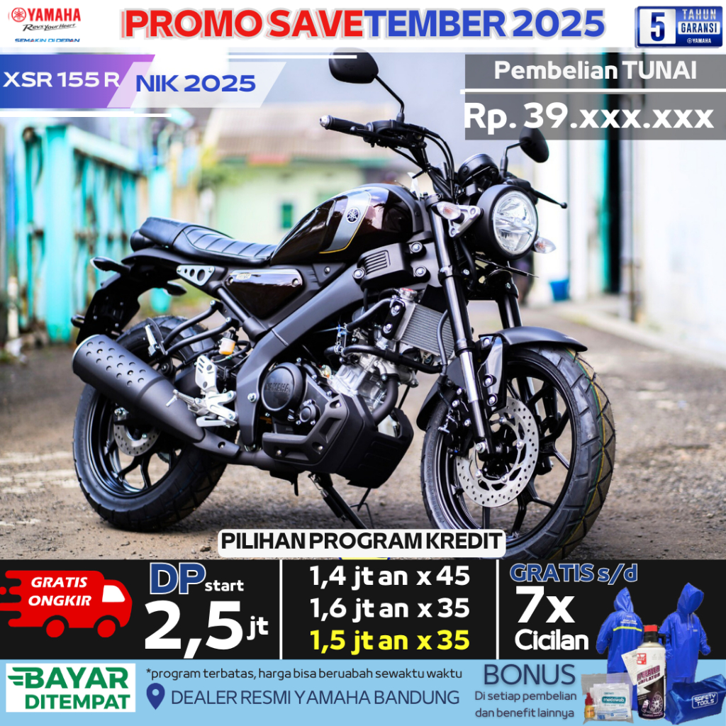 Yamaha XSR 155 Hitam / XSR 155 2025 Hitam / Motor XSR 155 / XSR 2025