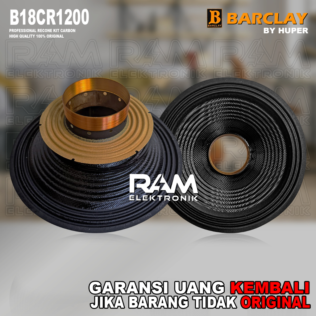 Reconekit Recone Kit Daun Speaker 18 Inch BARCLAY 18CR1200 | 18 CR1200 Original