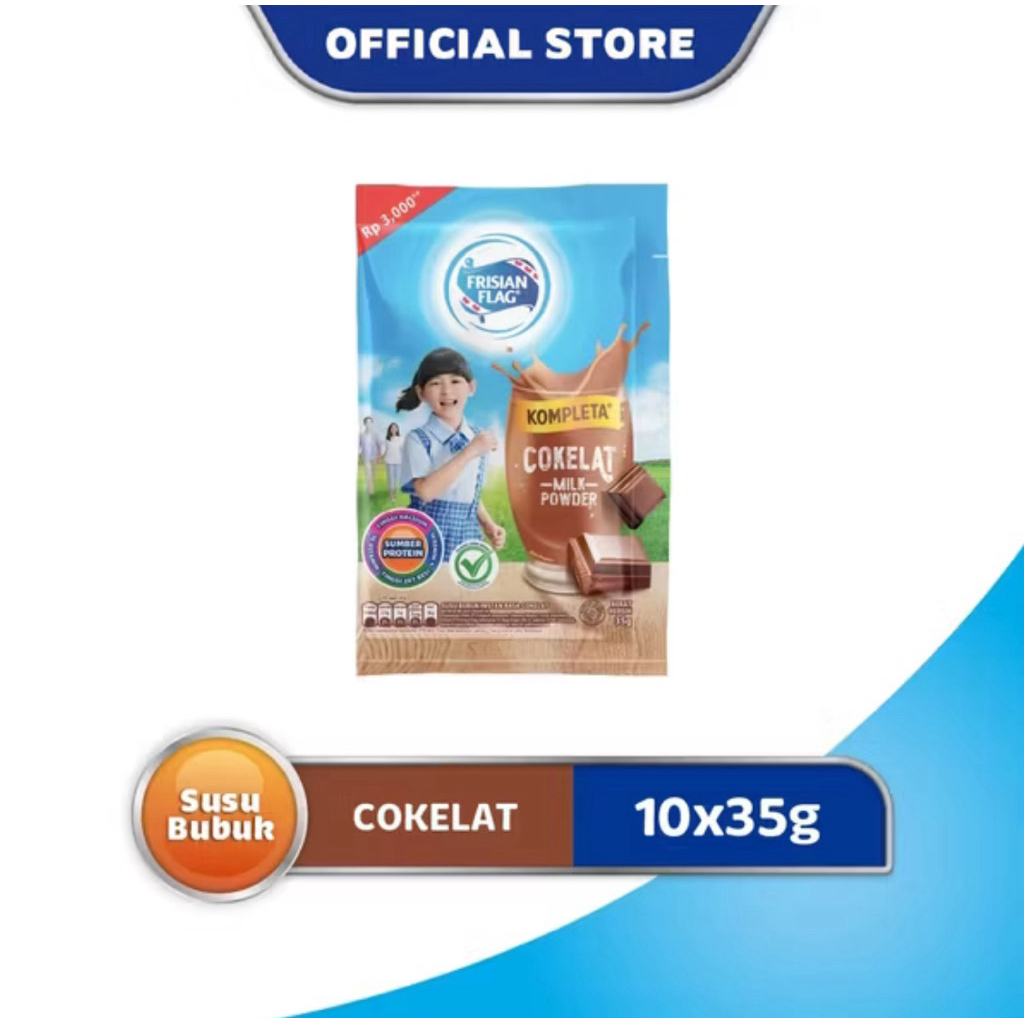 Frisian Flag Susu Bubuk Kompleta 10 Sachet Cokelat