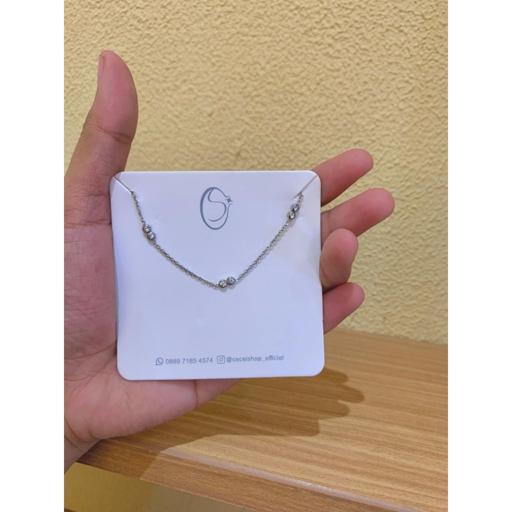 Gelang titanium guangzhou permata zirconia silver