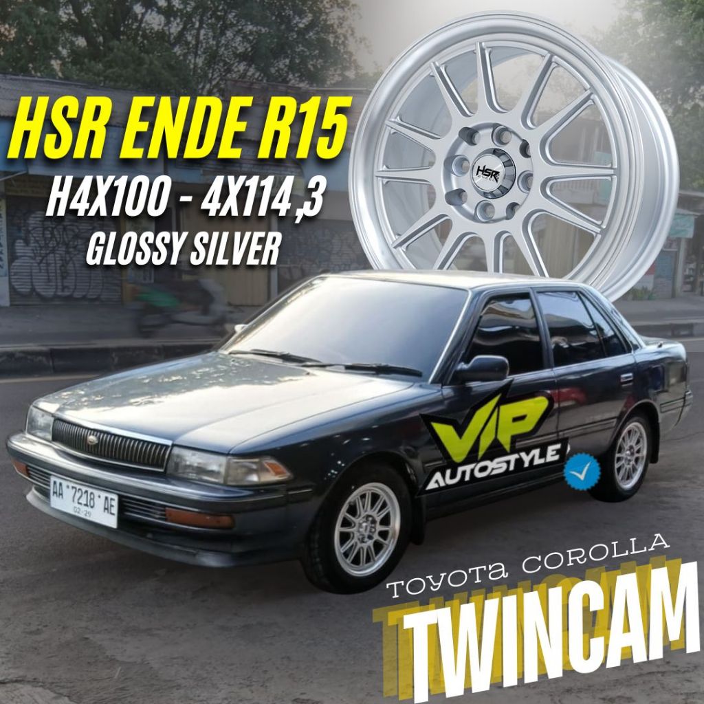 Velg Racing Mobil CorollaTwincam RIng 15 || Vellg Mobil Racing Hsr Ende R15  Glossy Silver