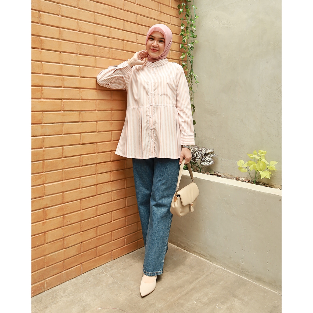 COD [M, L, XL, XXL] ORIGINAL Ayesa Motif Sku ke 1 - Pakaian Kemeja Wanita Terbaru by Hijab Mamah ici