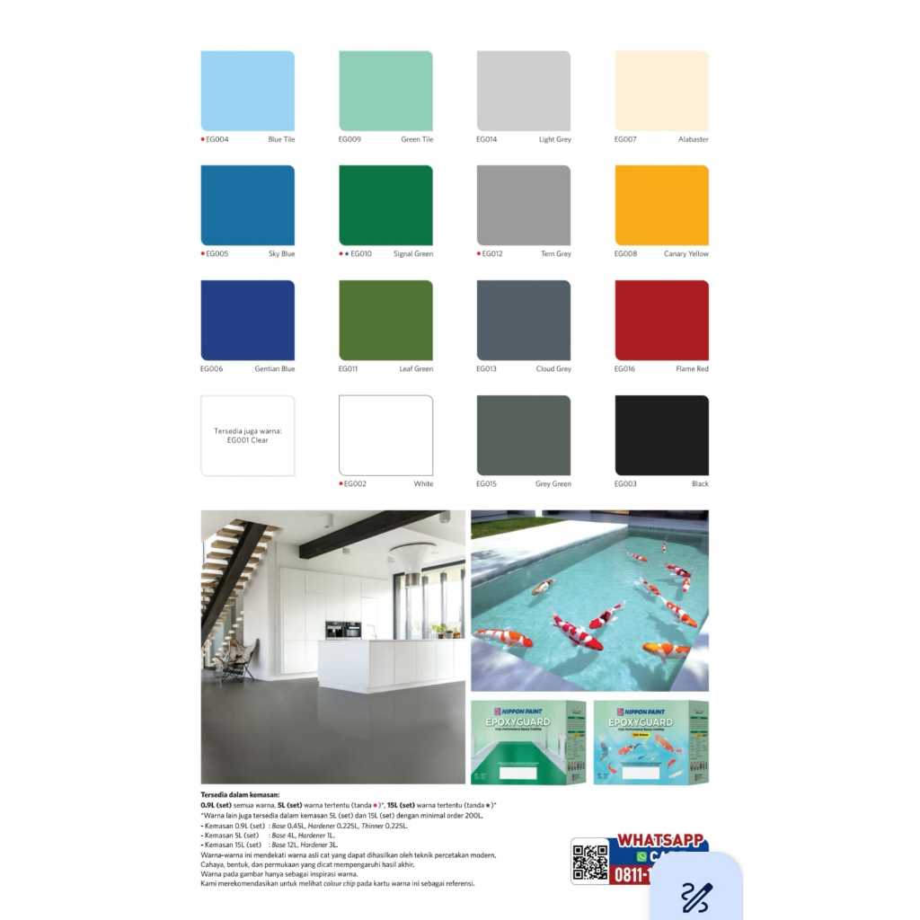 Yellowmarket Cat Epoxy Lantai Cat Keramik 1 Literset / Cat Epoxy Guard 2 Komponen Nippon Paint