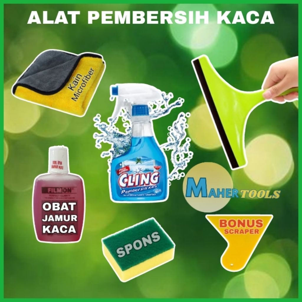 PAKET ALAT PEMBERSIH KACA JENDELA SERBAGUNA CLING PEMBERSIH KACA ANTI JAMUR SUPER BERSIH BERKUALITAS
