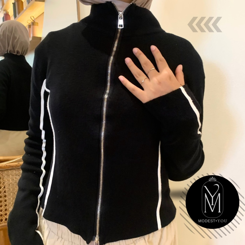 MODEST•You JAKET ZIPPER TURTLENECK | Jaket Olahraga Muslimah, Fashion Wanita Korean Look
