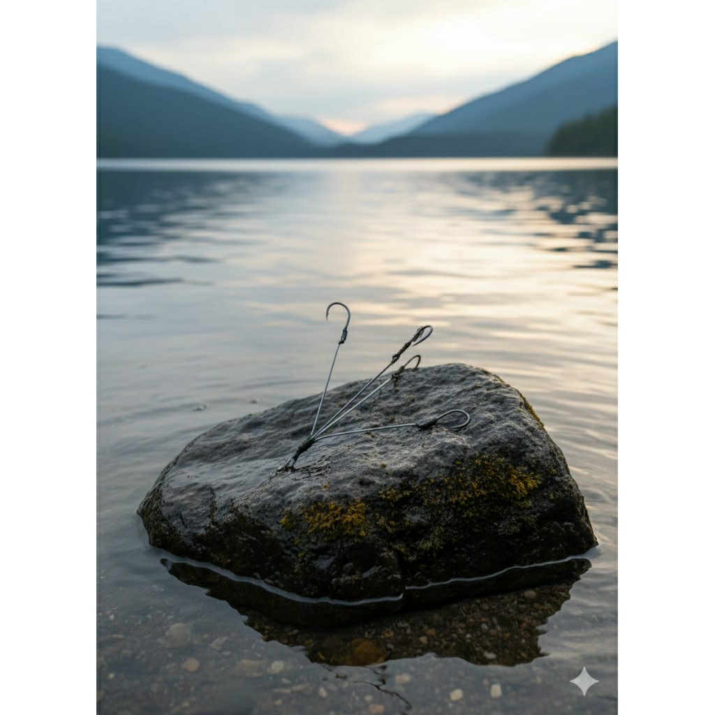 kail garong 12 BESAR, 4 mata baja, dengan snap dan kili kili