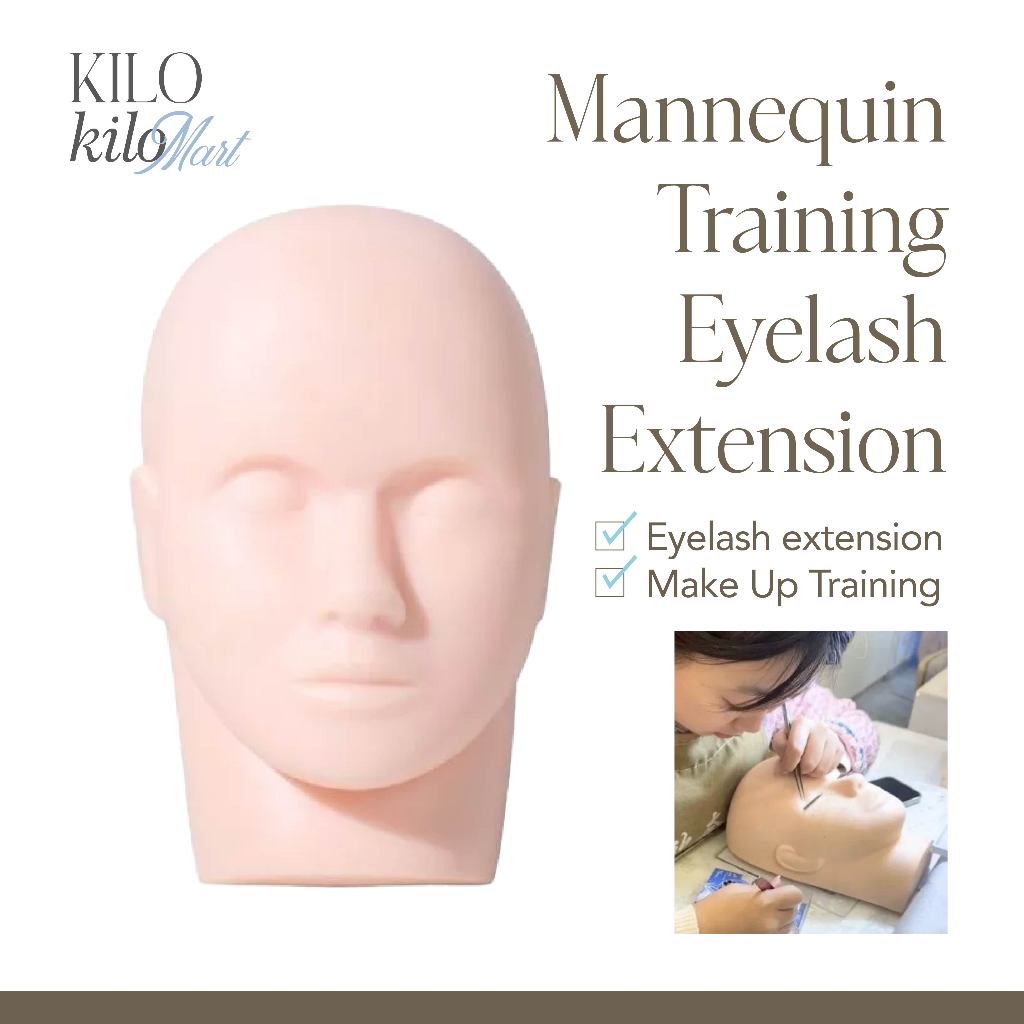 Kepala Manekin Latihan Eyelash Bulu Mata Extension Make Up Silikon Head Muka Face