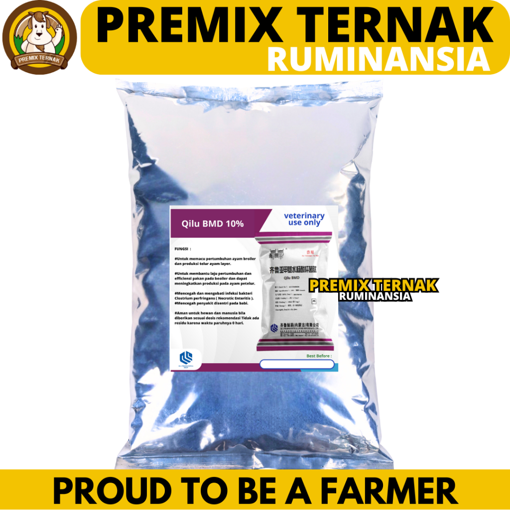 QILU BMD 10% - AGP Ayam Pemacu Pertumbuhan & Penggemukan Ayam Broiler Pedaging & Ayam Petelur Layer