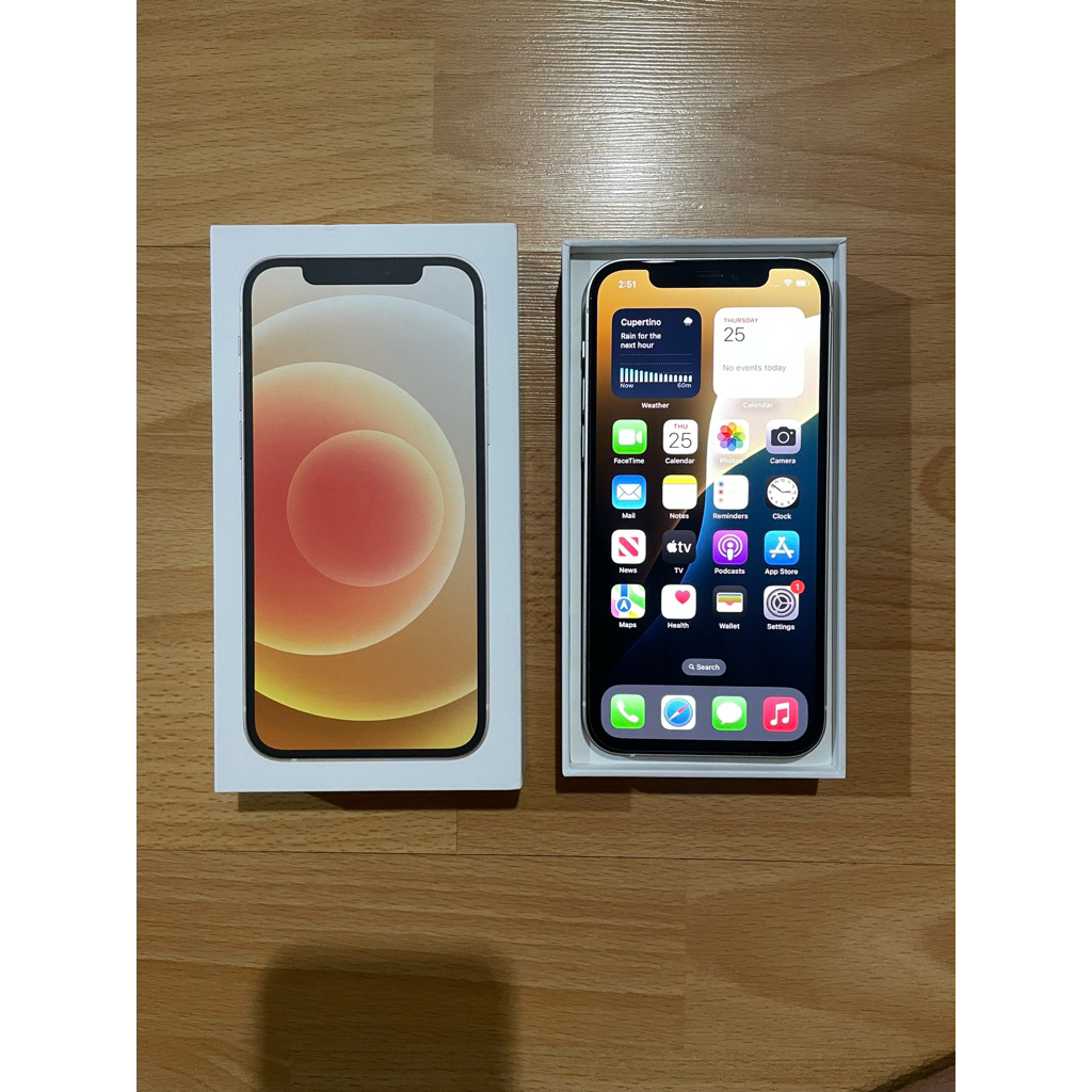 iphone 12 white 128gb second ex garansi resmi