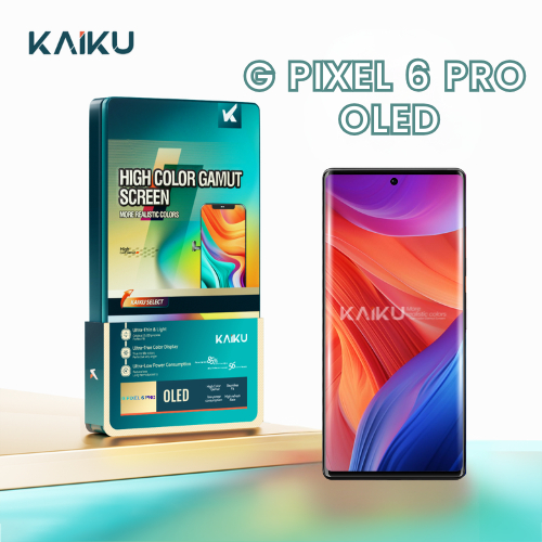KAIKU LCD for Gogle Pixel 6 Pro ( 6.7-Inch G8VOU / GLOUG ) Fullset Toucshcreen Fingerprint On Black