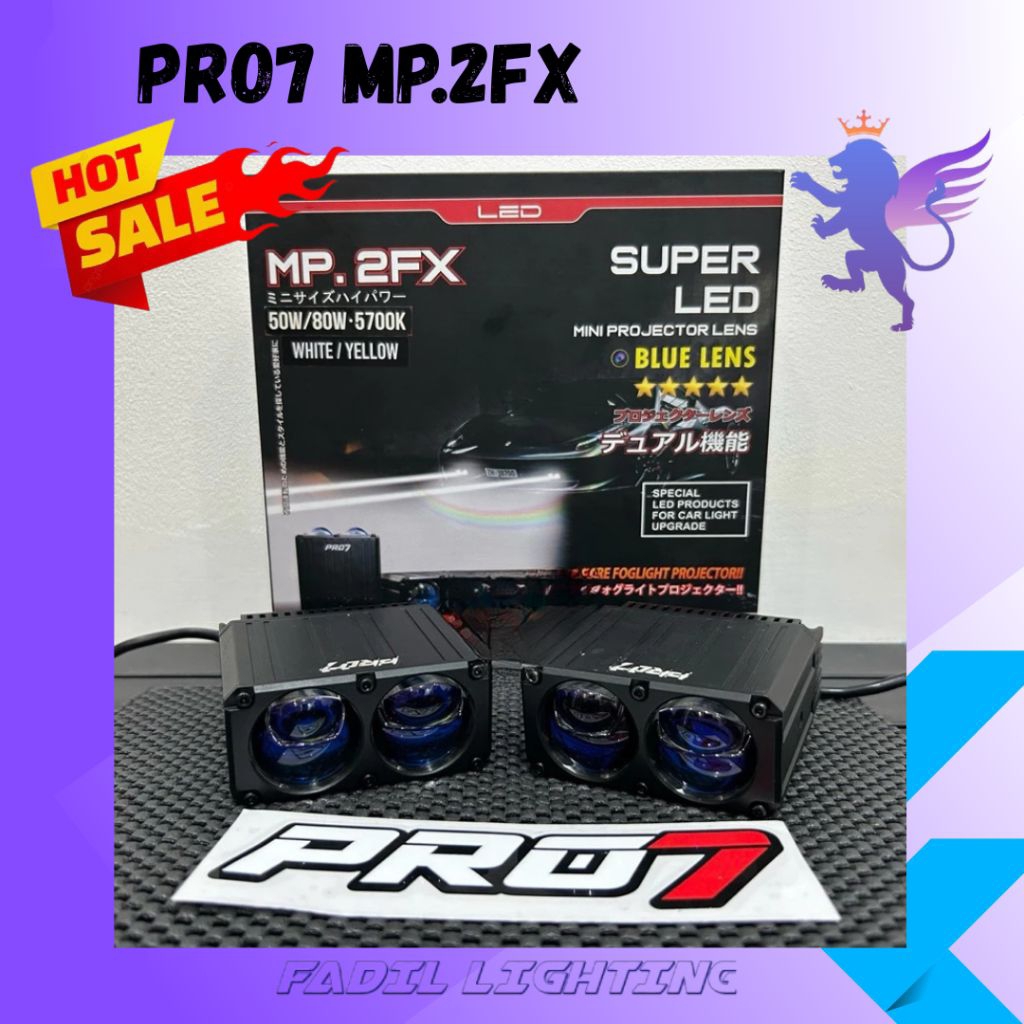 DOUBLE Mini Projie Pro7 MP.2FX Super LED Blue LENS 2 x 50W / MP 2FX MINI PROJIE 2 Mata Bluelens . Pu