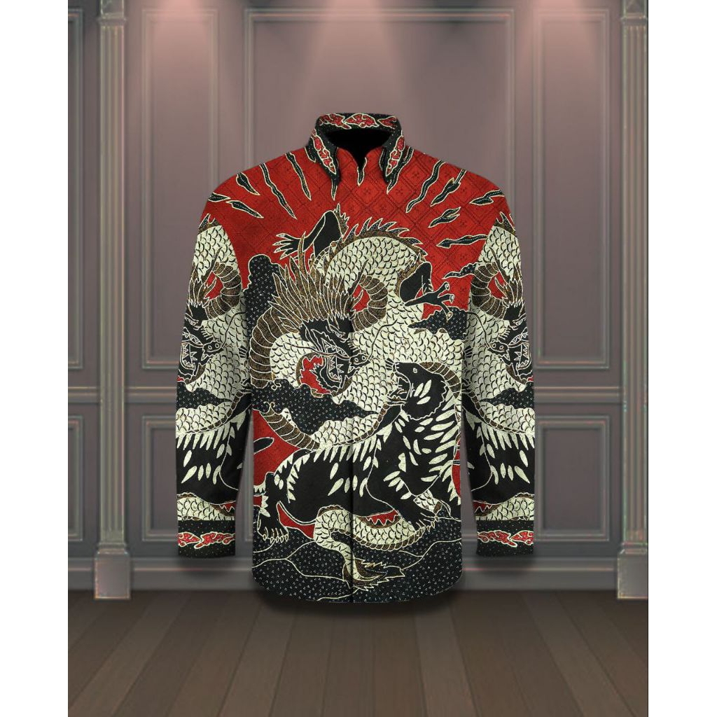 kain batik tulis pria bahan sutera prada emas batik tulis pria prada emas bahan sutera warna merah