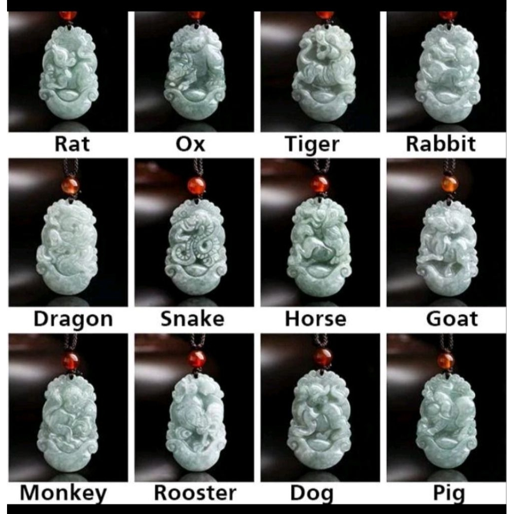 Jade Liontin/Kalung Shio Asli Burma Giok 100% Natural