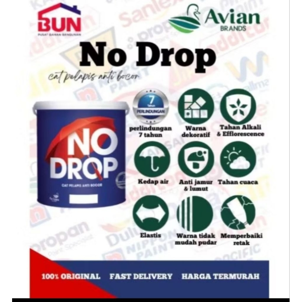 CAT PELAPIS ANTI BOCOR,NO DROP KEMASAN 4KILO(khusus warna putih)