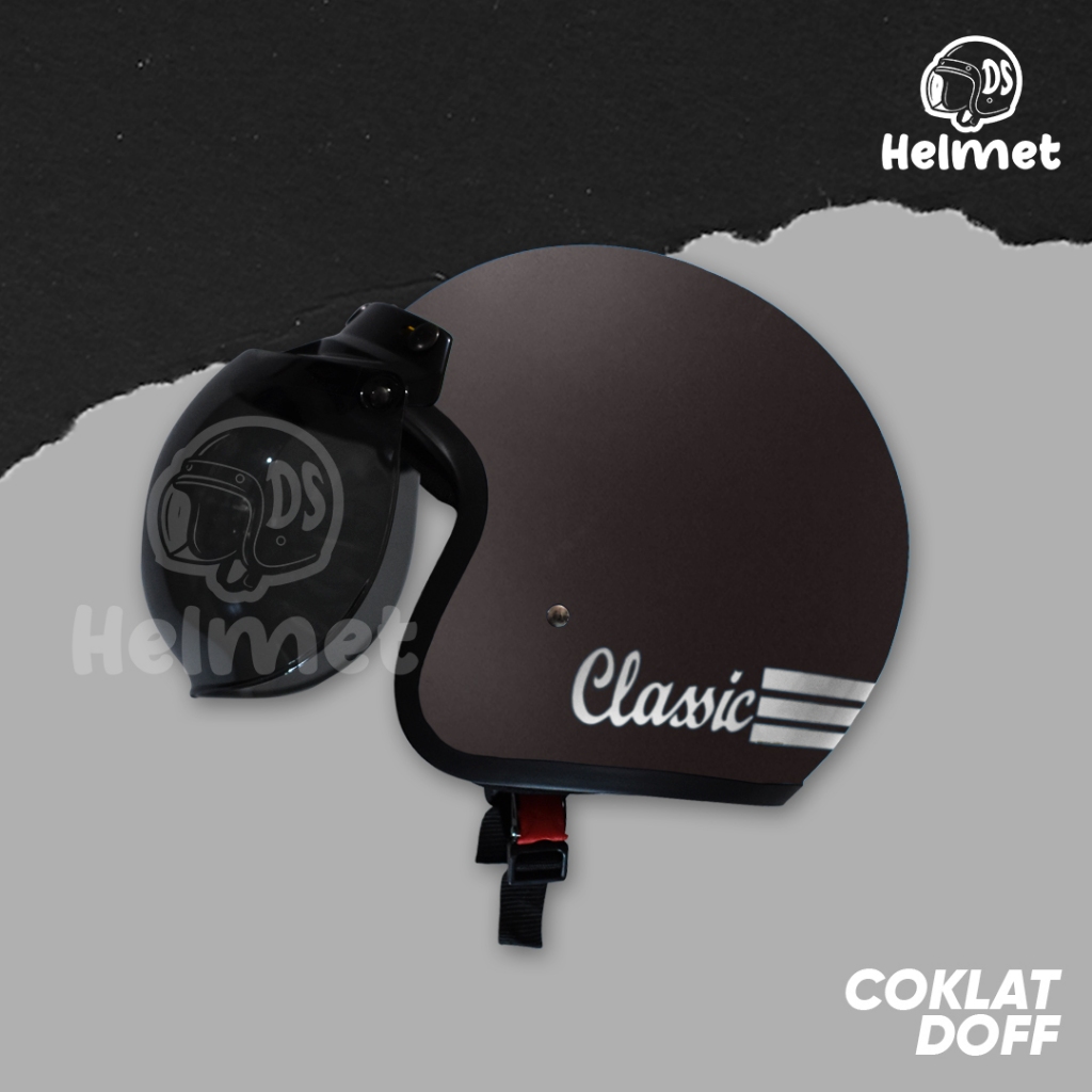 HELM BOGO CLASSIC DOFF KACA CEMBUNG