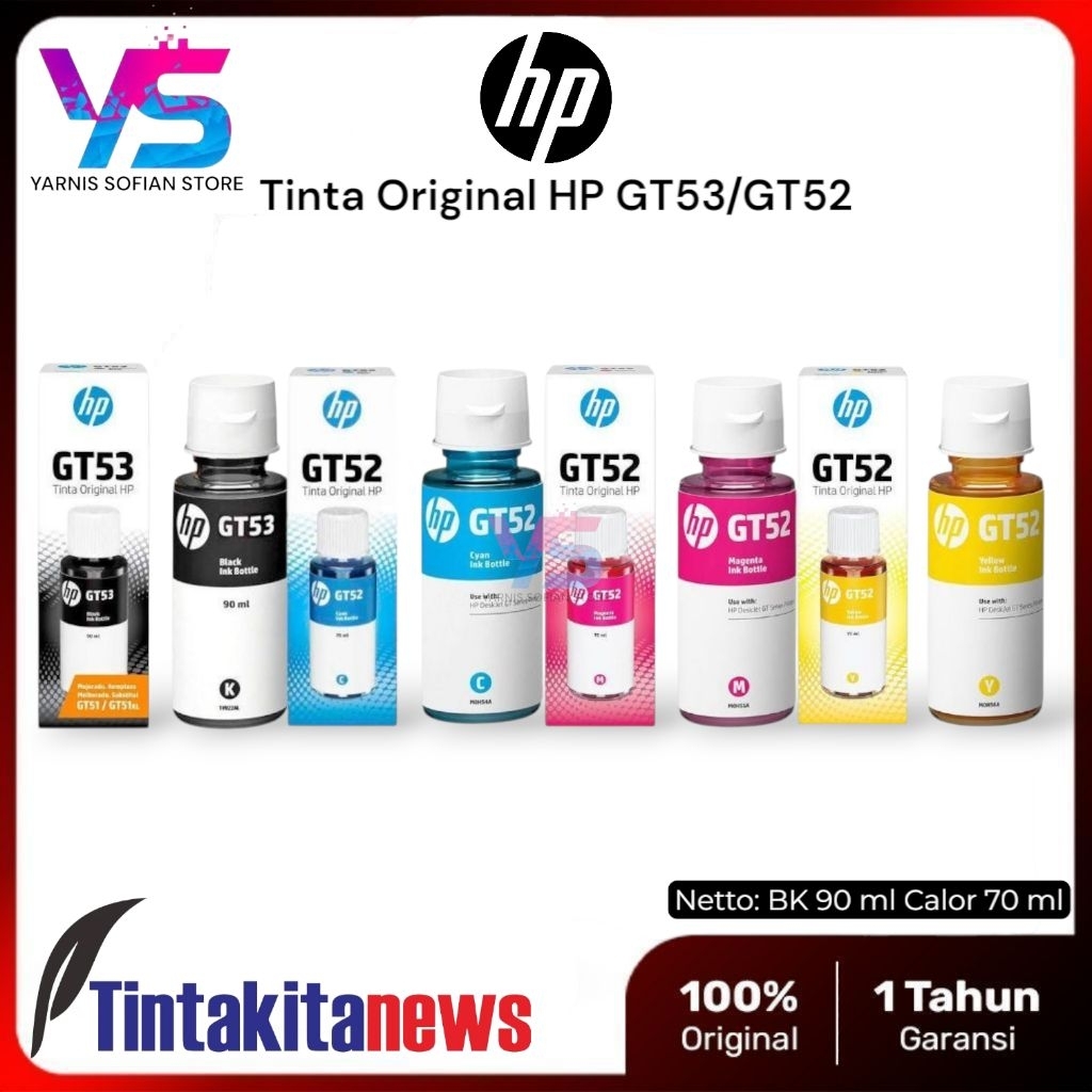 Tinta HP GT52 GT53 Original For Printer HP Ink Tank 315,319,415,419