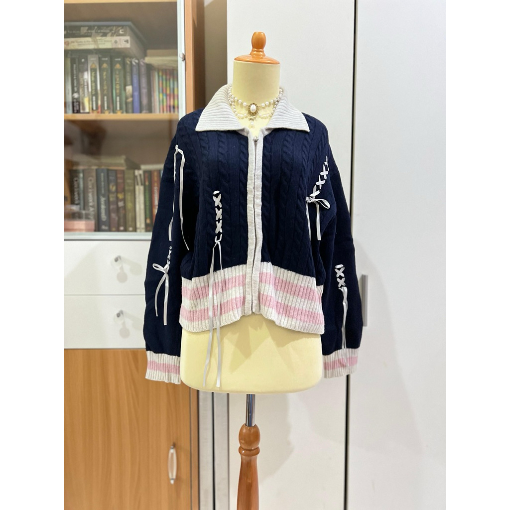 Cardigan Lucu Jaket Jacket Kawaii Ribbon