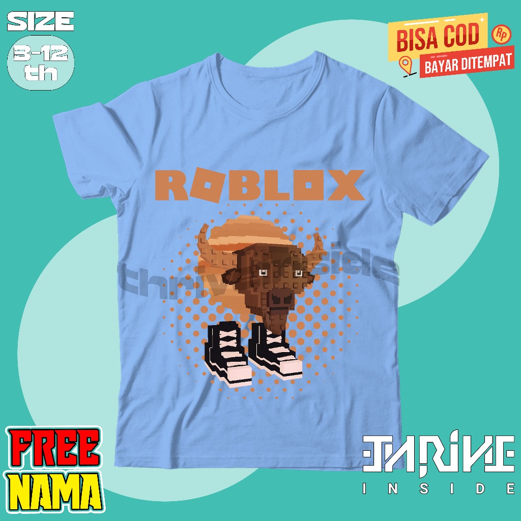 Baju Anak Kaos Anak Roblox Bisonte Giuppitere Steal A Brainrot Fashion Anak Free Nama / T-shirt Anak