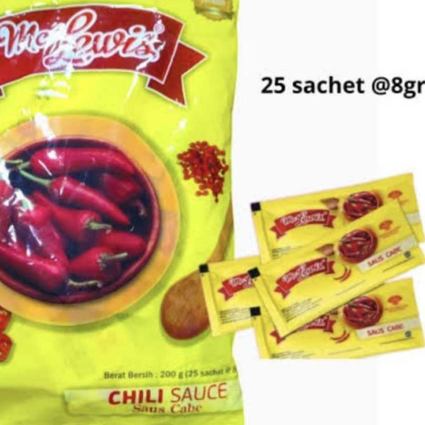 MC LEWIS EXTRA HOT CHILI SAUCE SACHET - 25x8GR