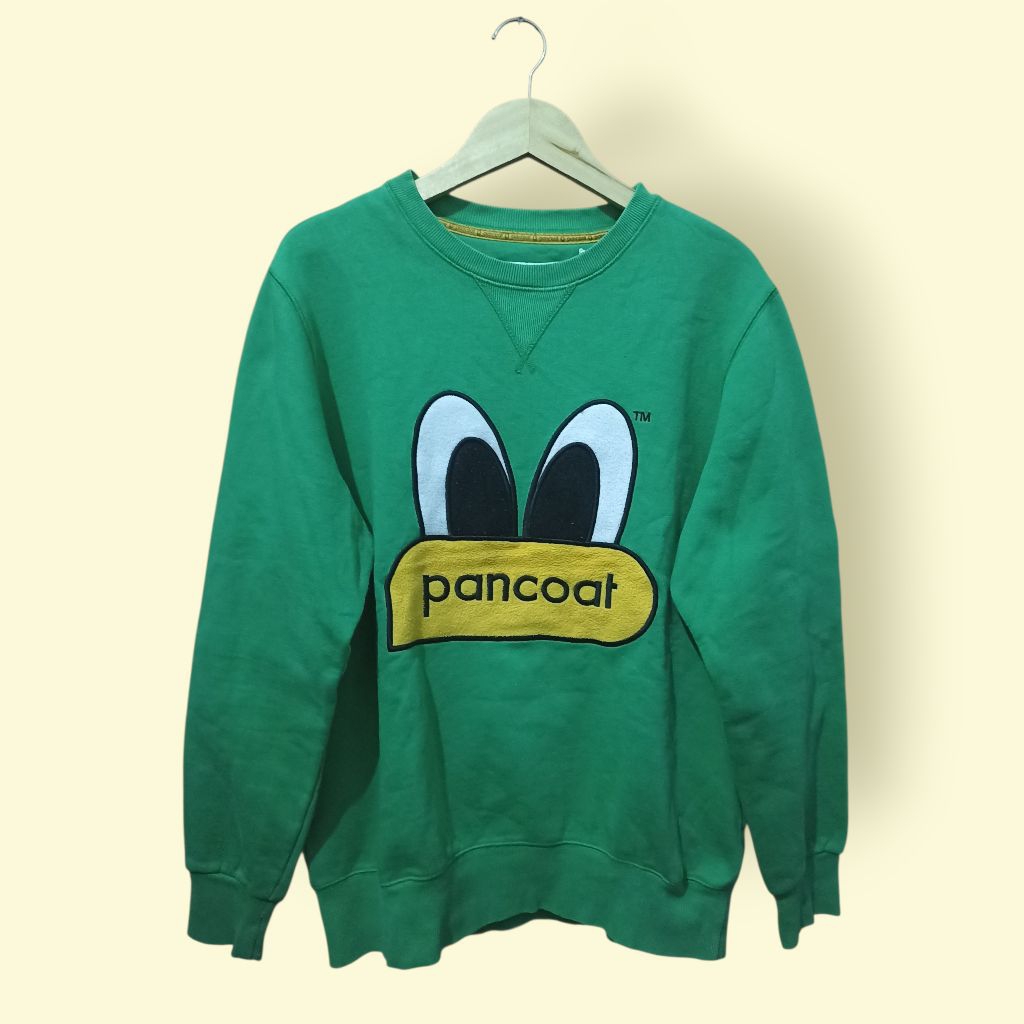 preloved crewneck pancoat mata hijau size L