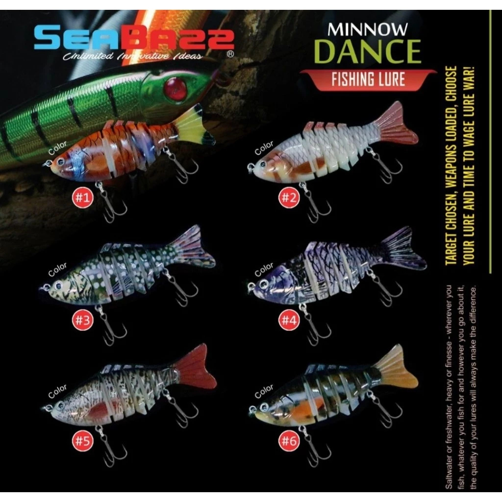 Lure Swim bait Casting Seabazz Minnow Dance Fishing Lure 10cm 15 gram