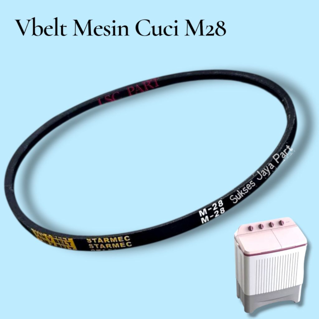 Vbelt Mesin cuci 2 tabung nomor M28E atau M28 vanbelt panbel mesin cuci Polytron M28