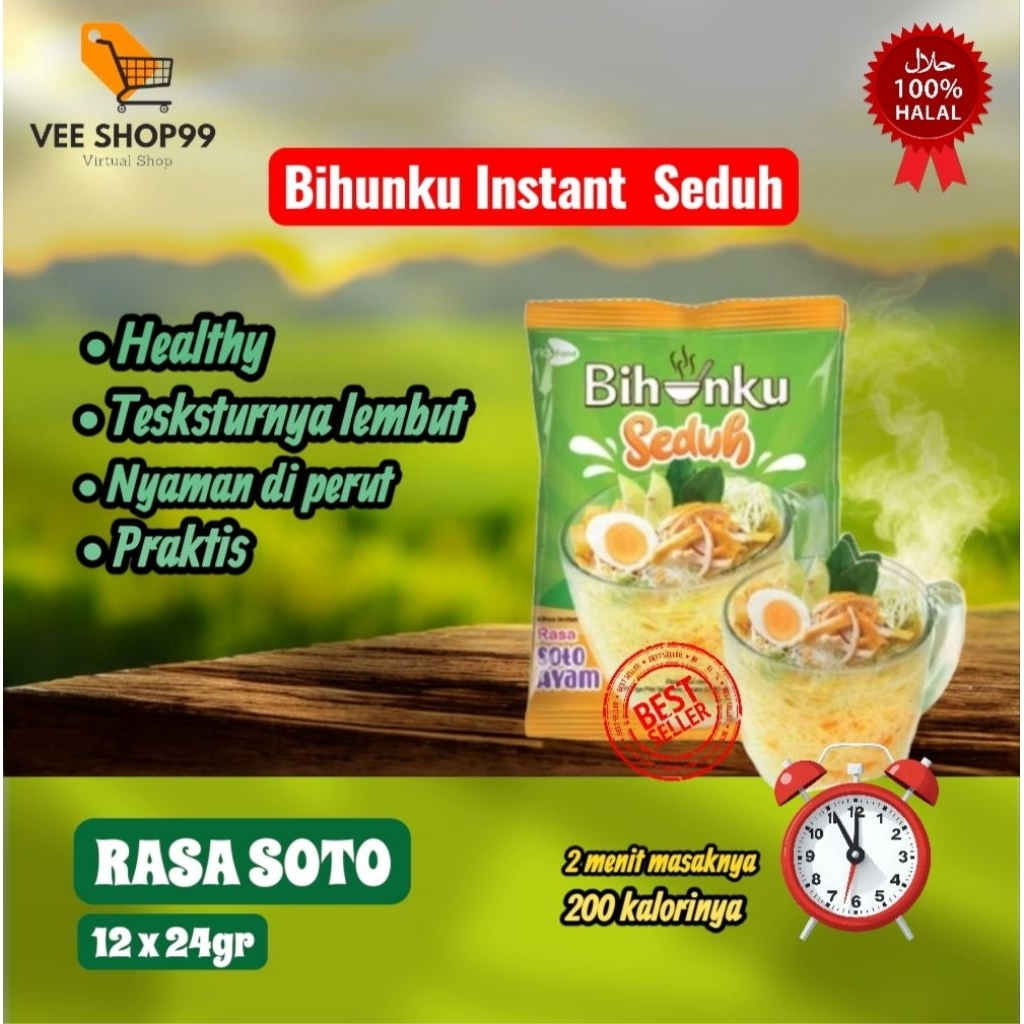 Bihun Seduh- Paket Bundling - Bihunku Instant - Seduh Soto - 24gr - 12pcs