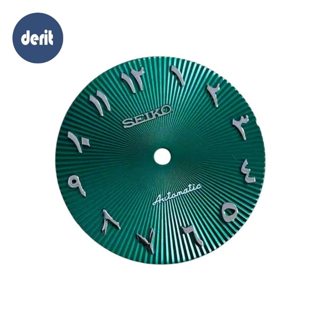 Dial Jam Seikomod Arabic Hijau 28.5mm Movement NH35 NH36 Automatic