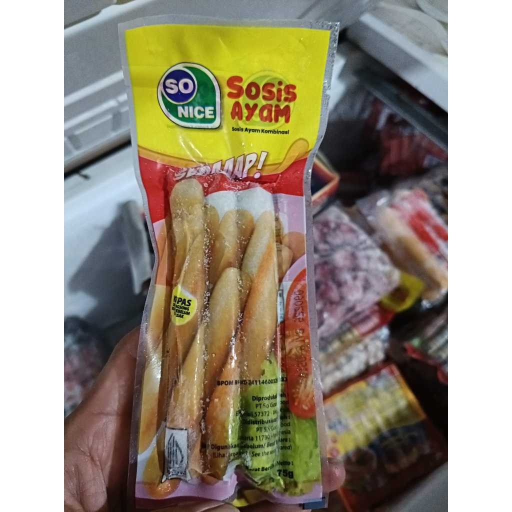 Sosis Ayam So Nice isi 3, 75 Gram / Sosis So Nice Isi 3pcs