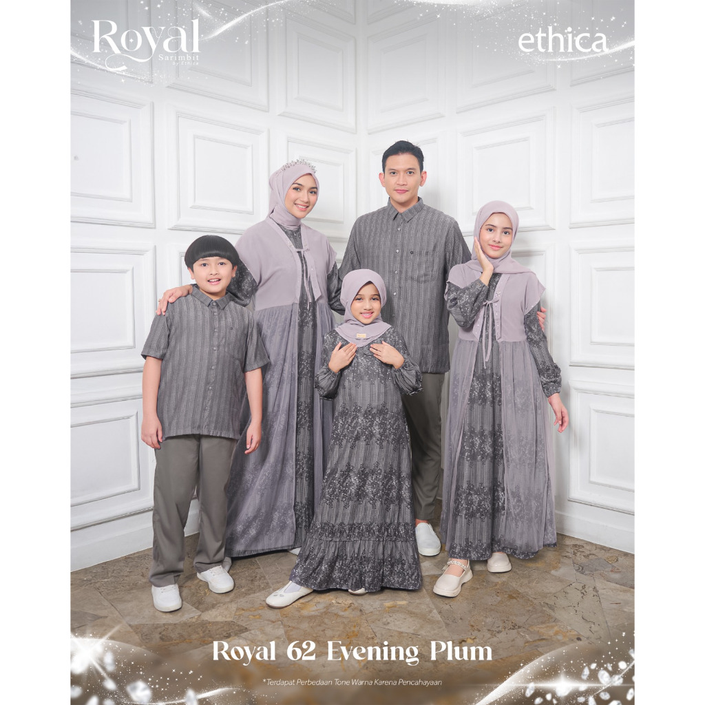 Sarimbit Ethica Royal 62 Evening Plum / Sarimbit Couple Lebaran Terbaru 2026 / Kagumi 338, Kahfi 348