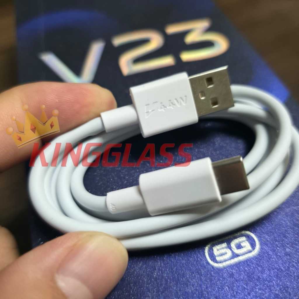 Kingglass Kabel Data 44W Copotan Vivo V23 Type C Original Fast Charging 44 Watt Support Flash Charge