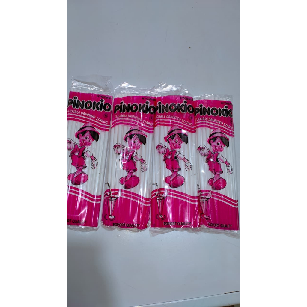 Sedotan Plastik Putih Pinokio