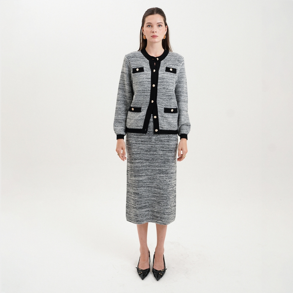 Mississippi Fall Collection Knit Midi Skirt Rok Midi L03000164M Hitam
