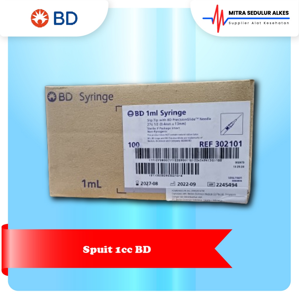 Spuit 1cc 1 ml Tuberculin BD BOX
