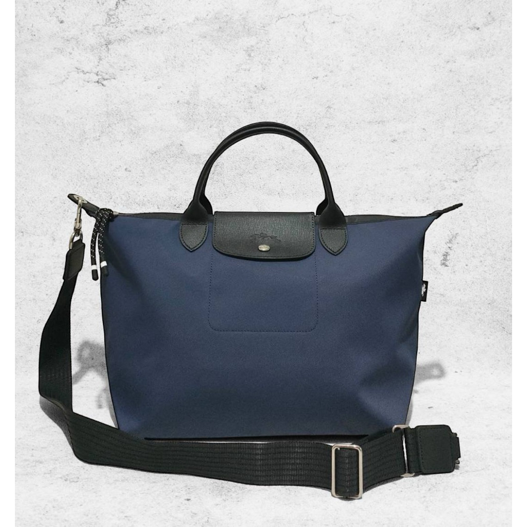 LC LE PLIAGE ENERGY MEDIUM LARGE TOP HANDLE CANVAS NAVY