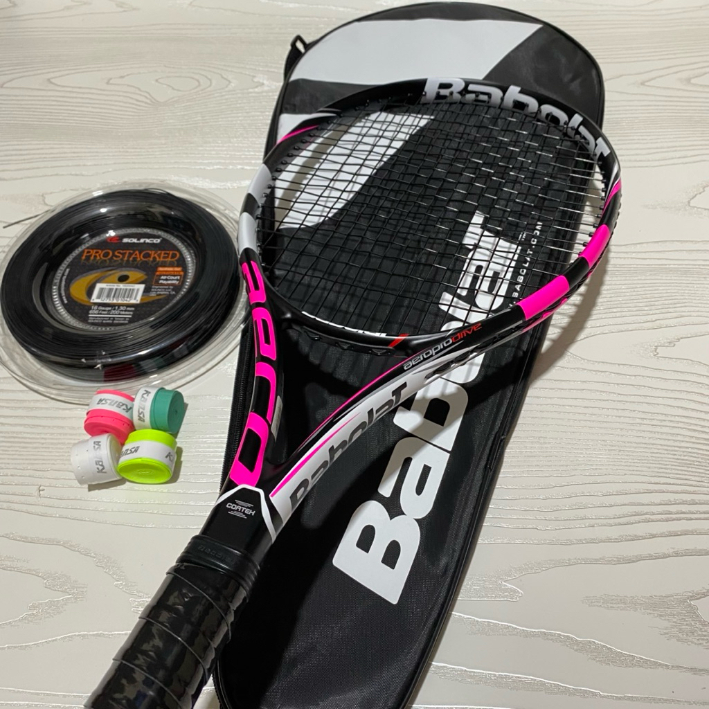 RAKET TENIS BABOLAT PURE AERO PRO DRIVE BLACK FULLSET IMPORT SIAP PAKAI
