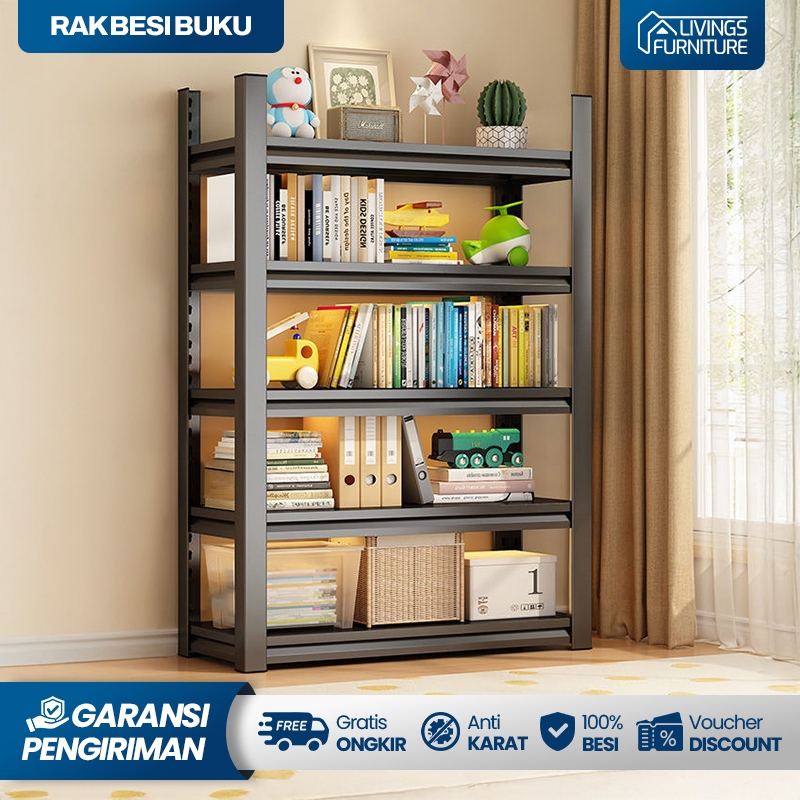 Rak Besi Buku Serbaguna Rak Susun Besi Rak Besi Siku Rak Besi Susun 5 Tingkat Rak Buku Serbaguna
