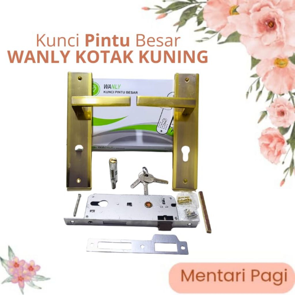 Kunci Pintu Besar / Slot Pintu Besar Wanly kotak Kuning