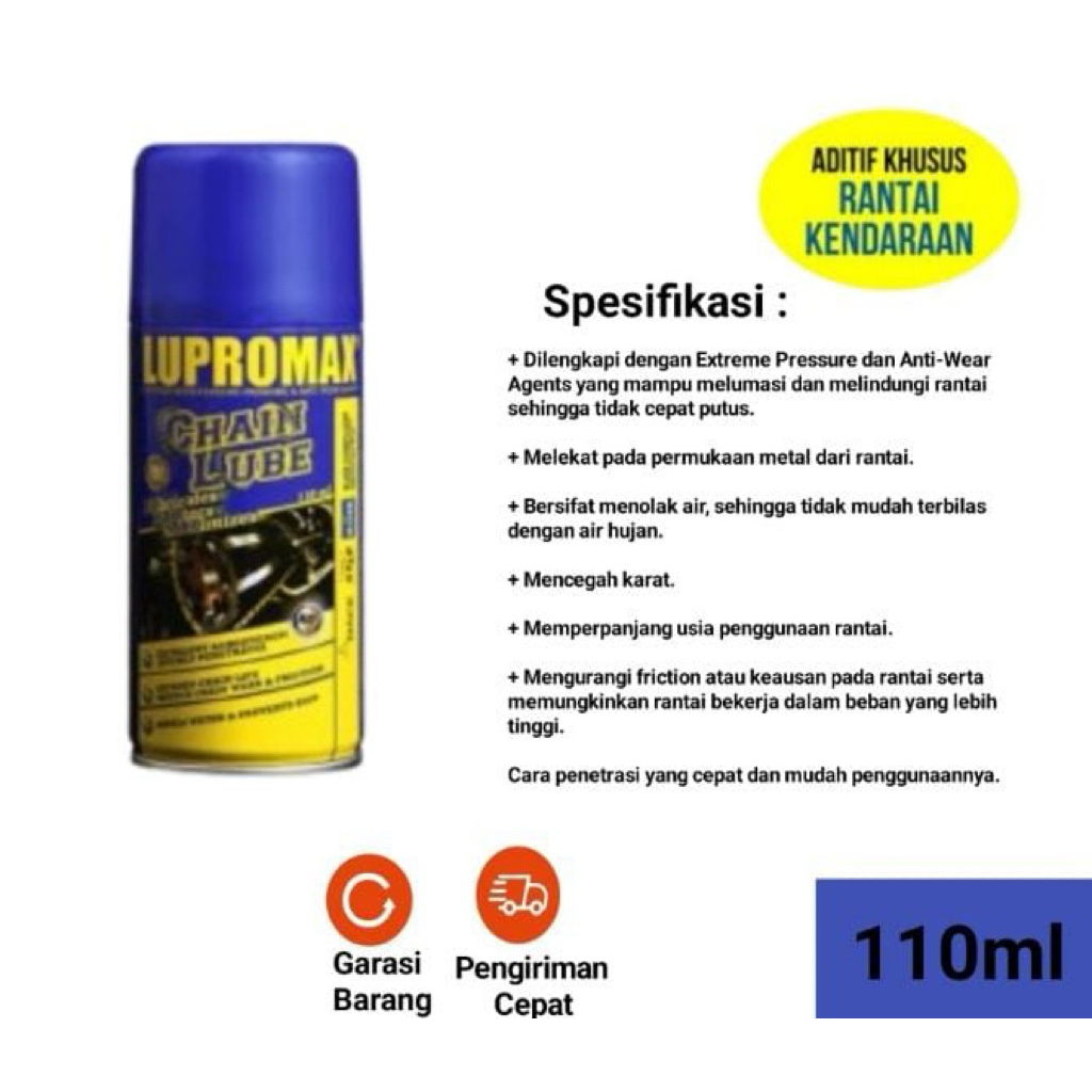 Lupromax Chain Lube Pelumas Rantai Universal Serbaguna 110 Ml