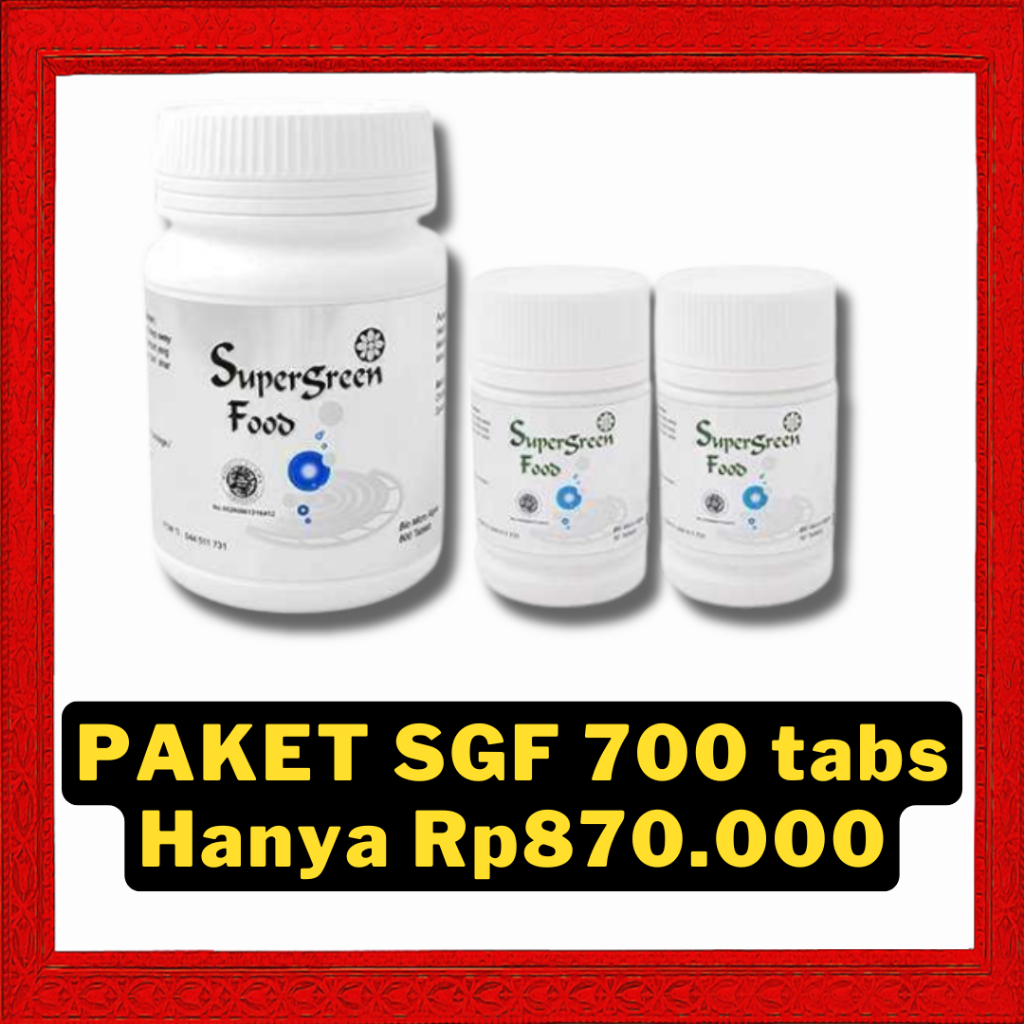 Suplemen Makanan Sel Supergreen Food SGF Super Green Food Alga Chlorella Spirulina KK Indonesia