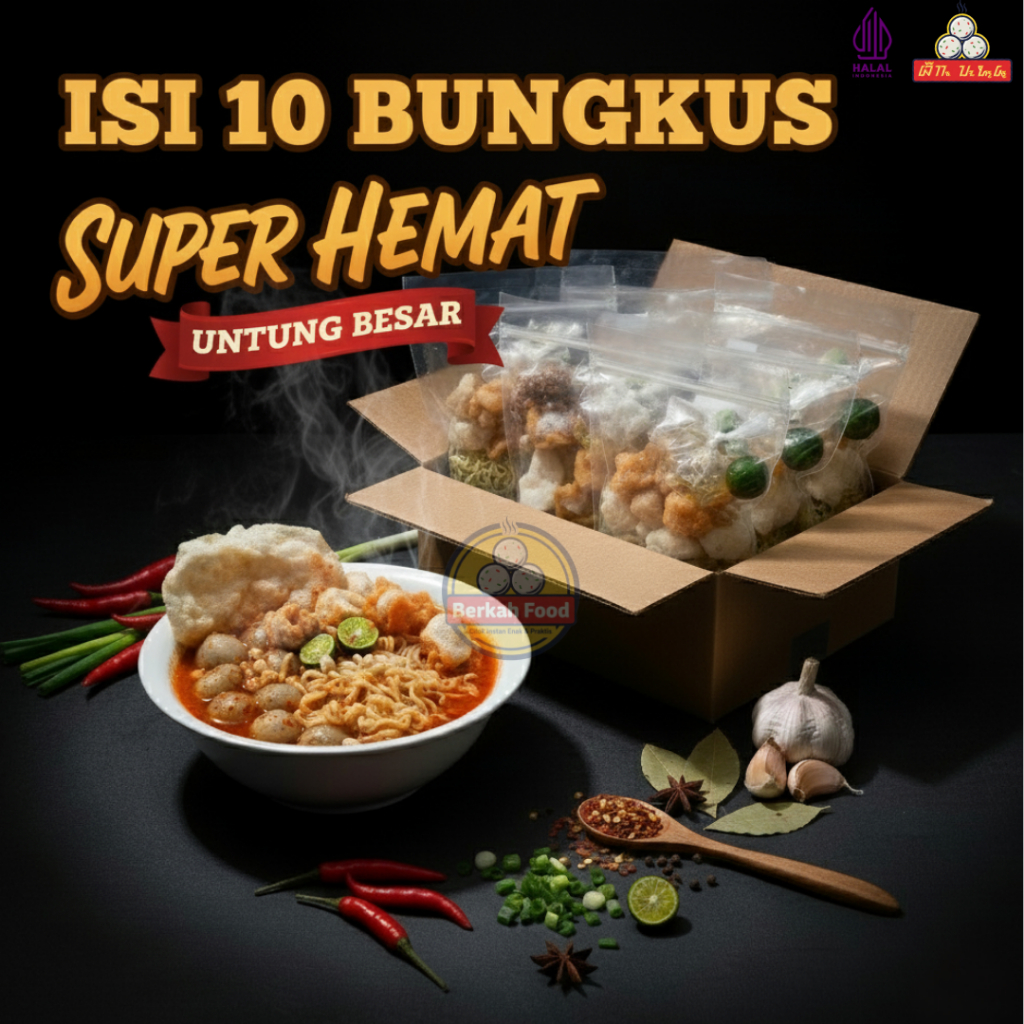 Bakso Aci Instan Homemade Bundling 10 – Paket Murah Snack Viral Pedas Halal, Makanan Instan Cepat Sa