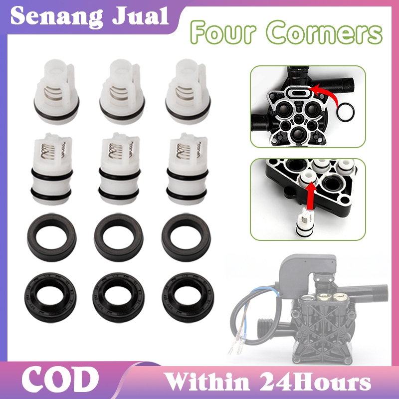 12pcs Seal Valve Jet Cleaner Klep Jet Cleaner High Pressure Inlet Valve Outlet Valve Jet Cleaner