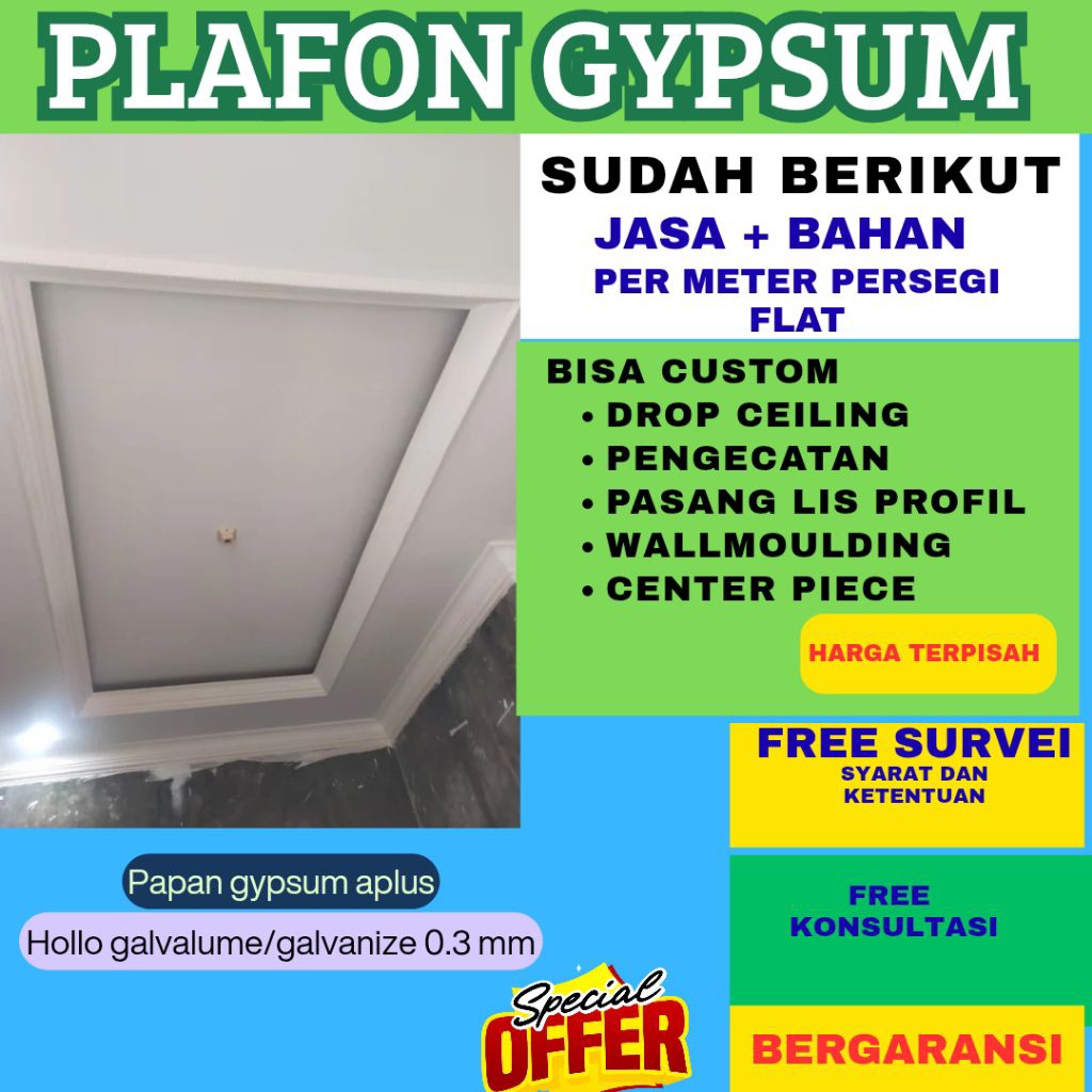 Jasa Pasang Plafon Gypsum/Atap Rumah/Plapon/Design Atap