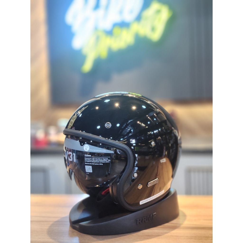 HJC V31 Black Helm Half Face