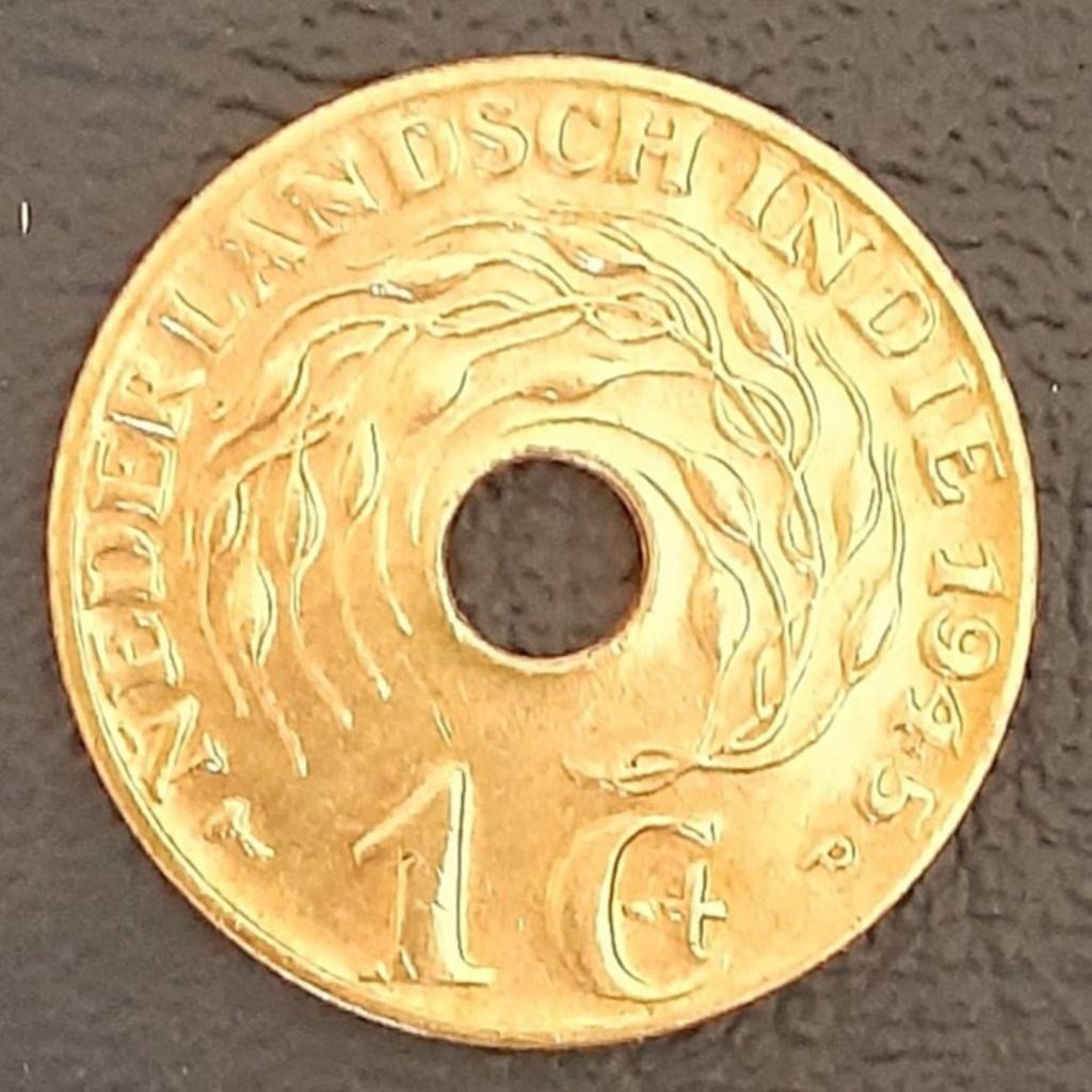 Koin 1Cent Nederlandsch Indie - Koin Bolong 1Cent - Uang Koin Kuno